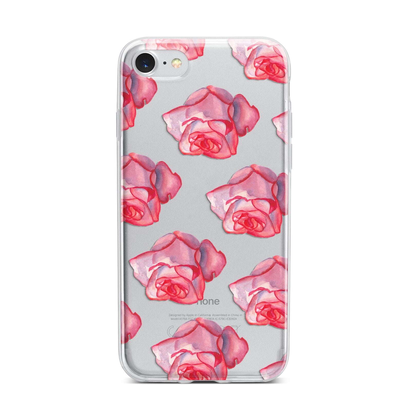 Pink Roses iPhone 7 Bumper Case on Silver iPhone