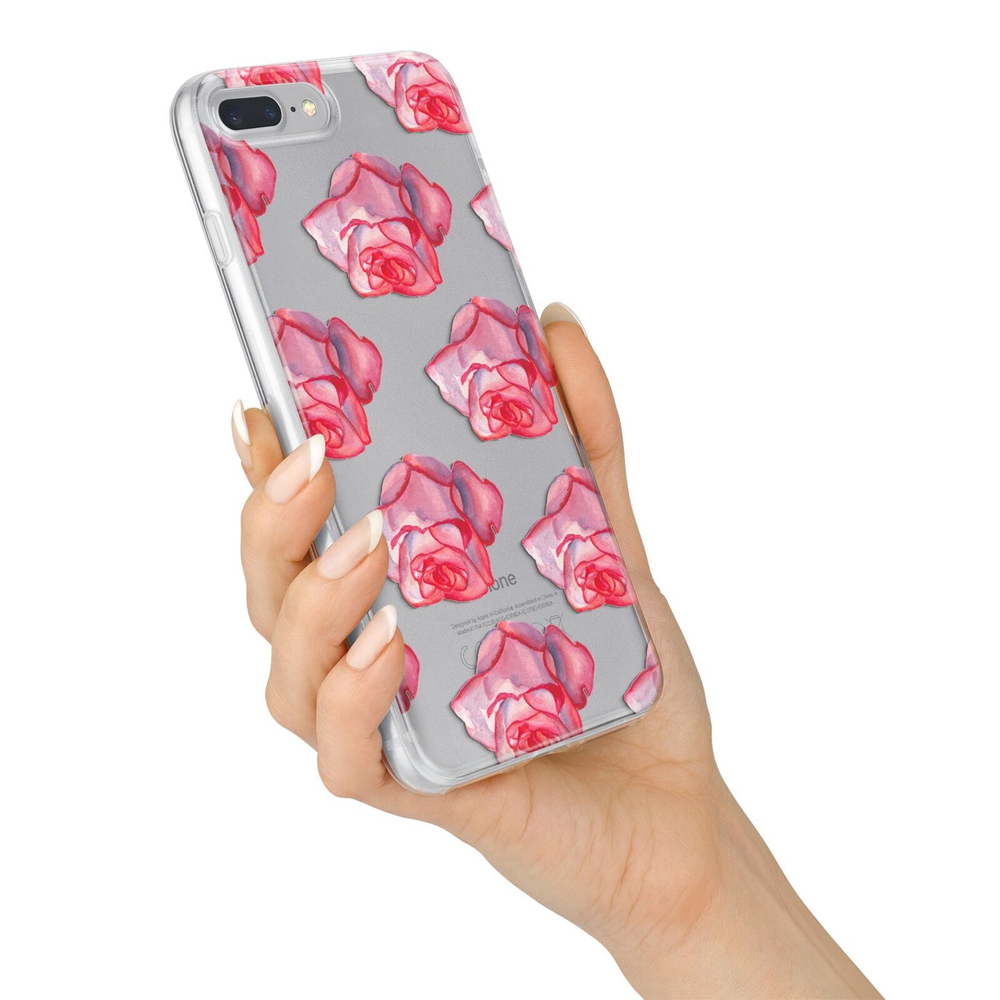 Pink Roses iPhone 7 Plus Bumper Case on Silver iPhone Alternative Image