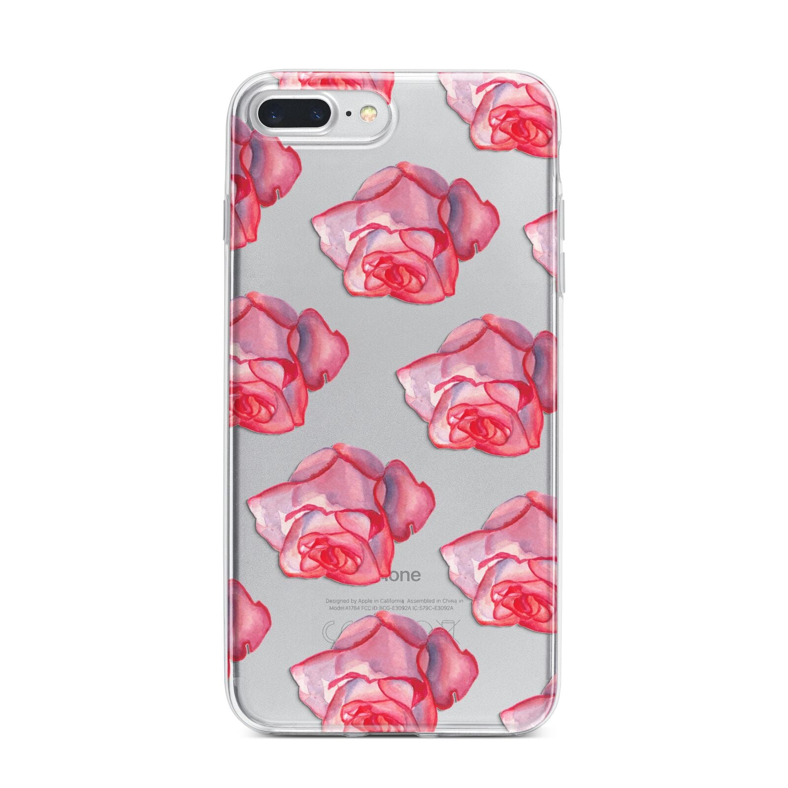 Pink Roses iPhone 7 Plus Bumper Case on Silver iPhone