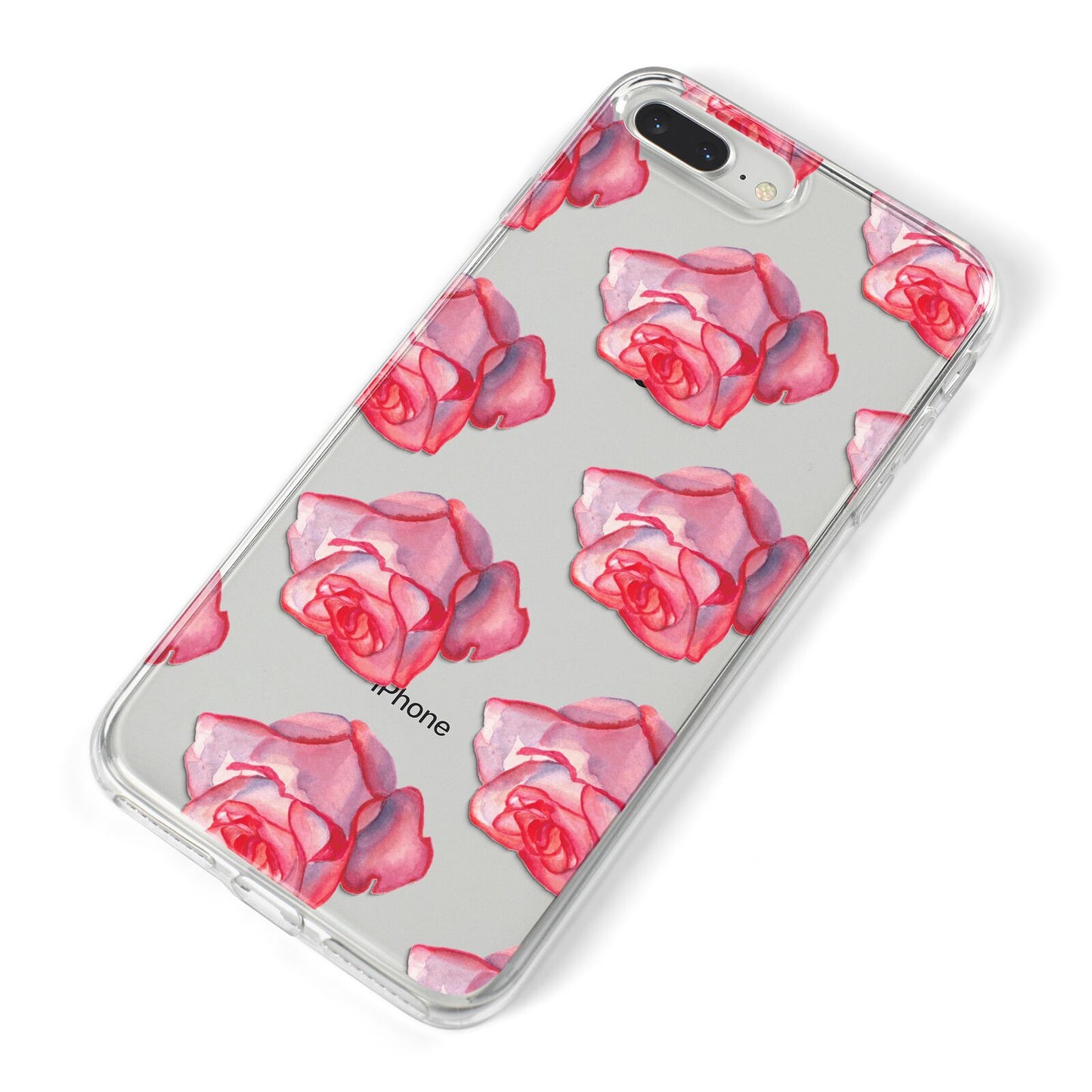 Pink Roses iPhone 8 Plus Bumper Case on Silver iPhone Alternative Image