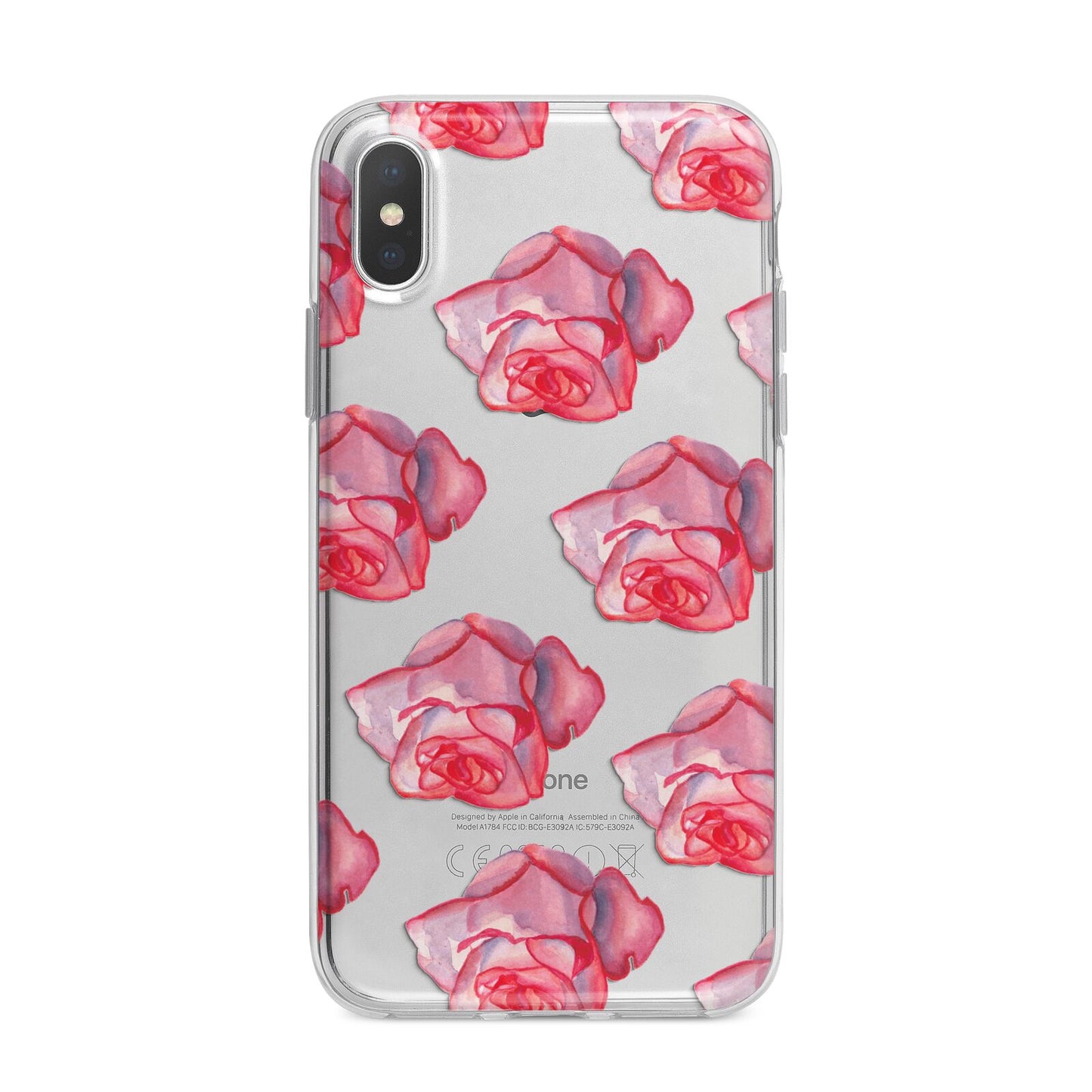 Pink Roses iPhone X Bumper Case on Silver iPhone Alternative Image 1