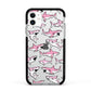 Pink Shark Apple iPhone 11 in White with Black Impact Case