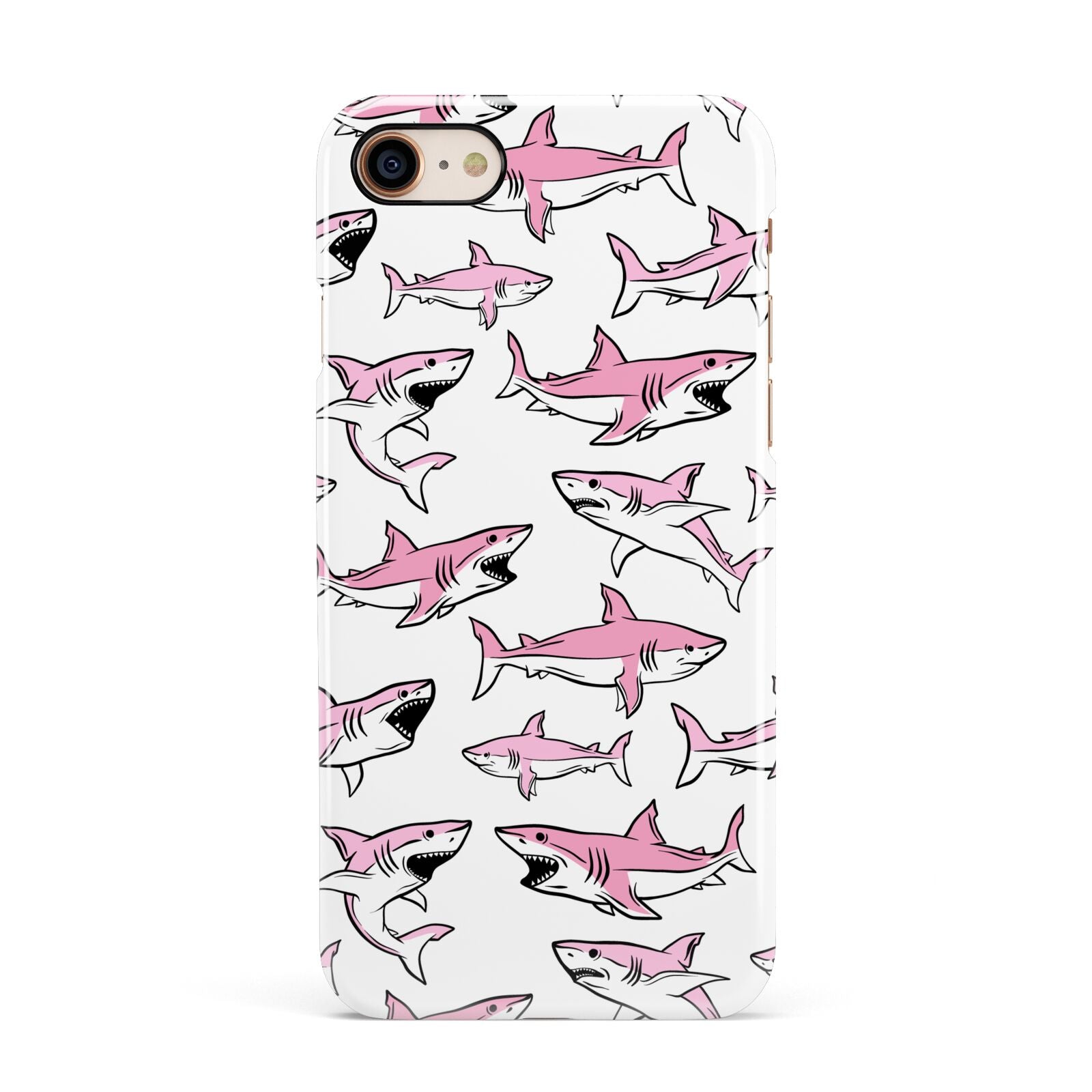Pink Shark Apple iPhone 7 8 3D Snap Case
