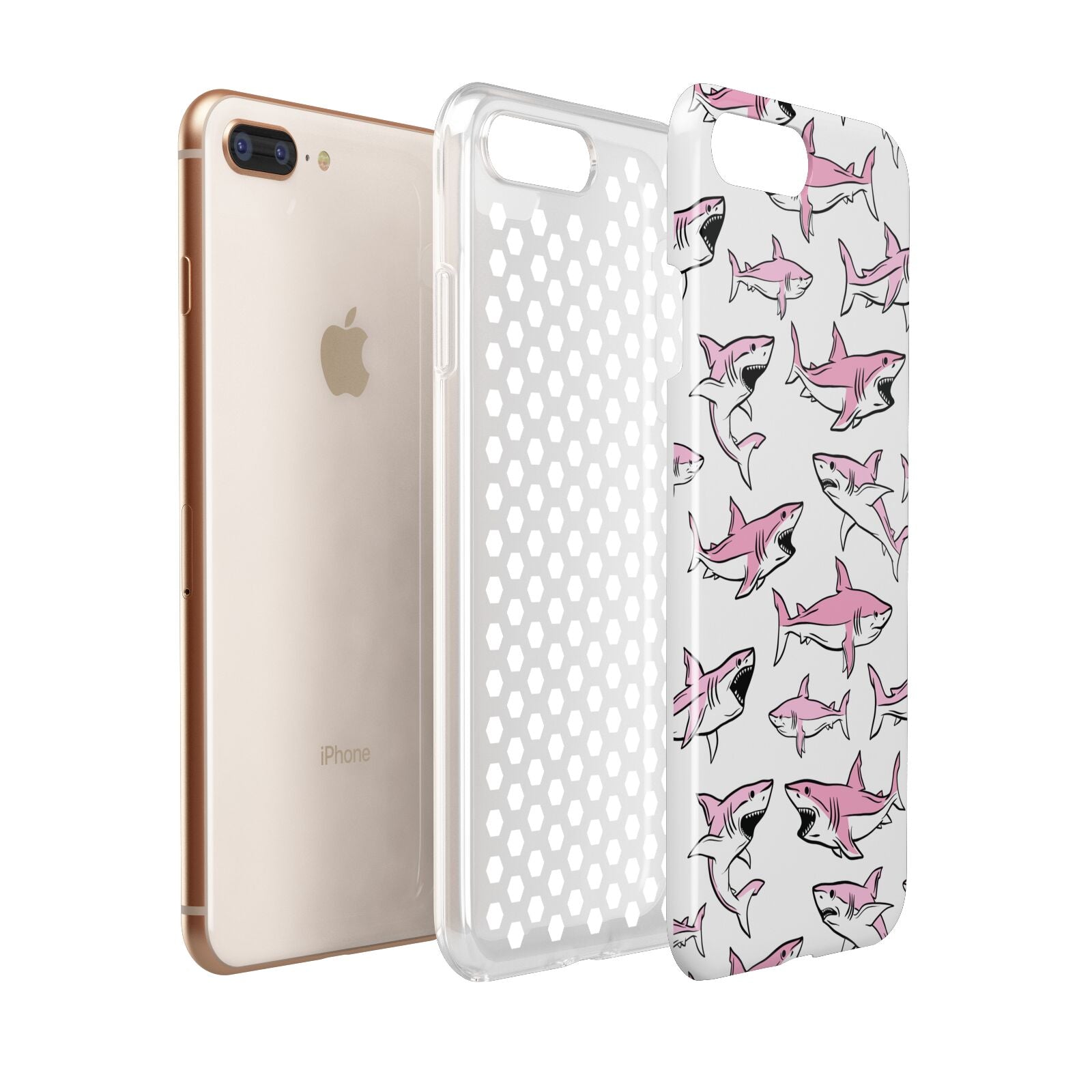 Pink Shark Apple iPhone 7 8 Plus 3D Tough Case Expanded View