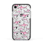 Pink Shark Apple iPhone XR Impact Case Black Edge on Silver Phone