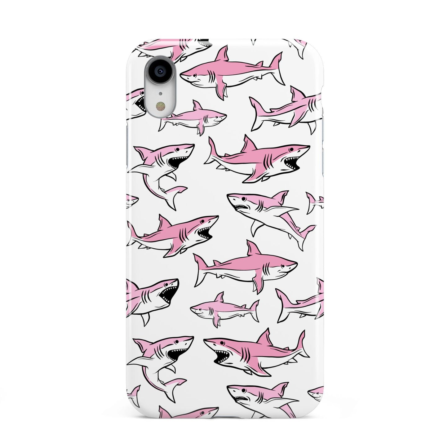 Pink Shark Apple iPhone XR White 3D Tough Case