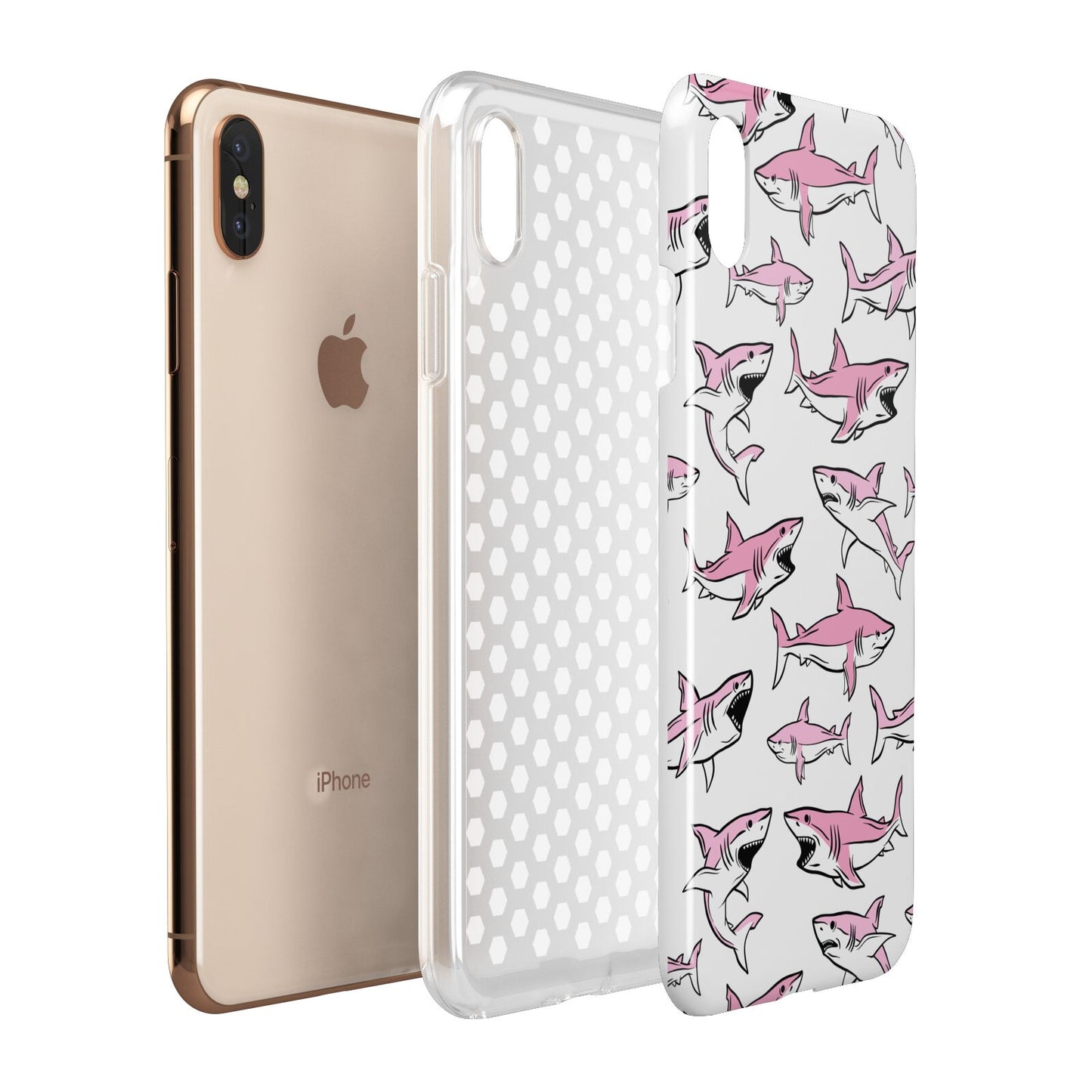Pink Shark Apple iPhone Xs Max 3D Tough Case Expanded View
