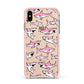 Pink Shark Apple iPhone Xs Max Impact Case Pink Edge on Gold Phone