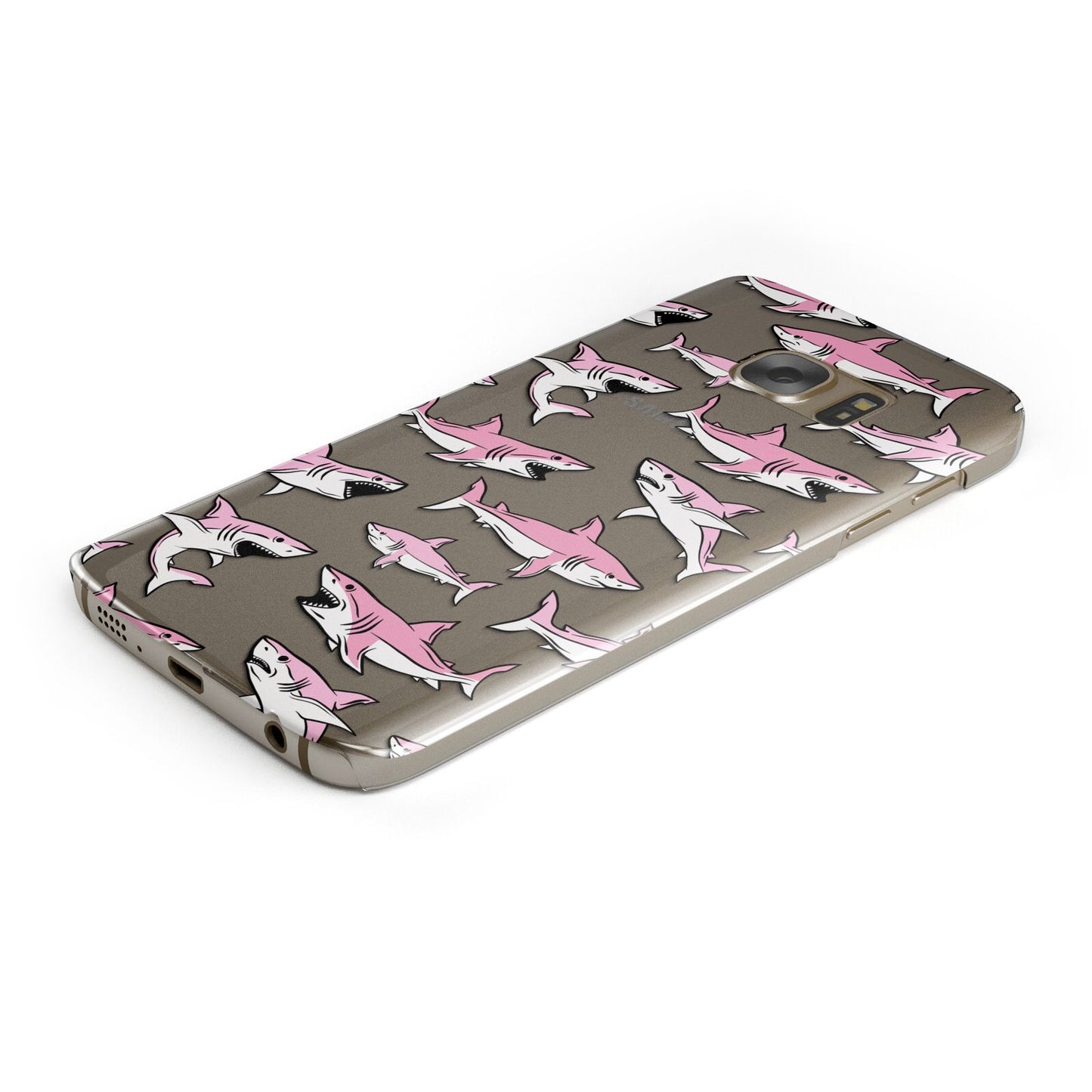 Pink Shark Samsung Galaxy Case Bottom Cutout