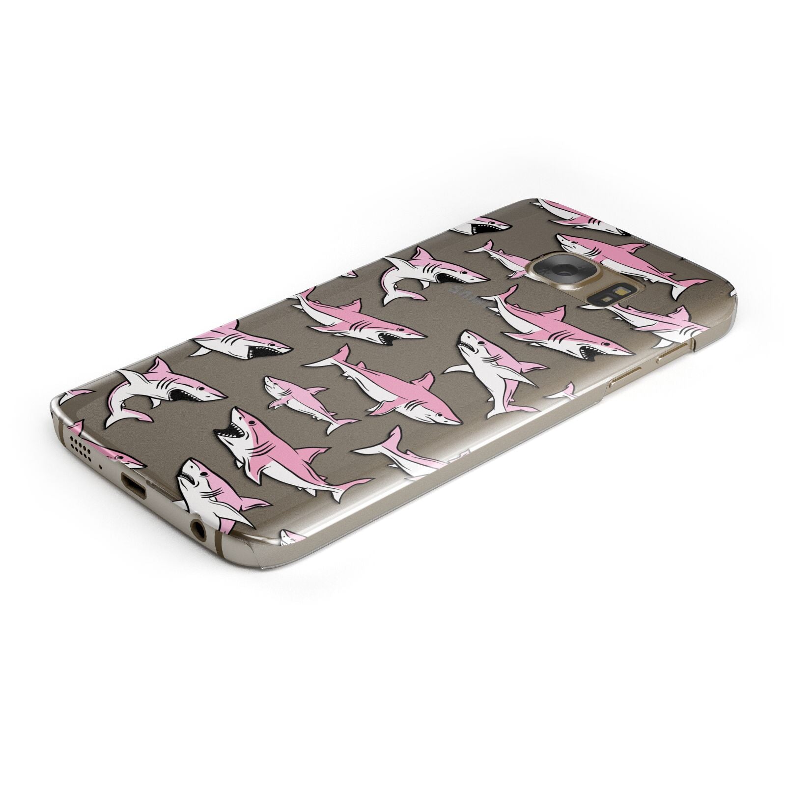Pink Shark Samsung Galaxy Case Bottom Cutout