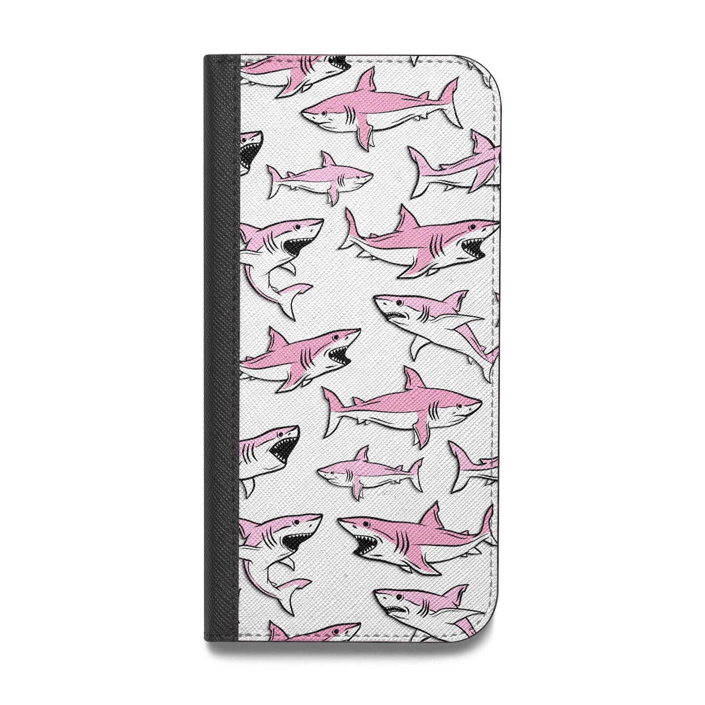 Pink Shark Vegan Leather Flip Samsung Case