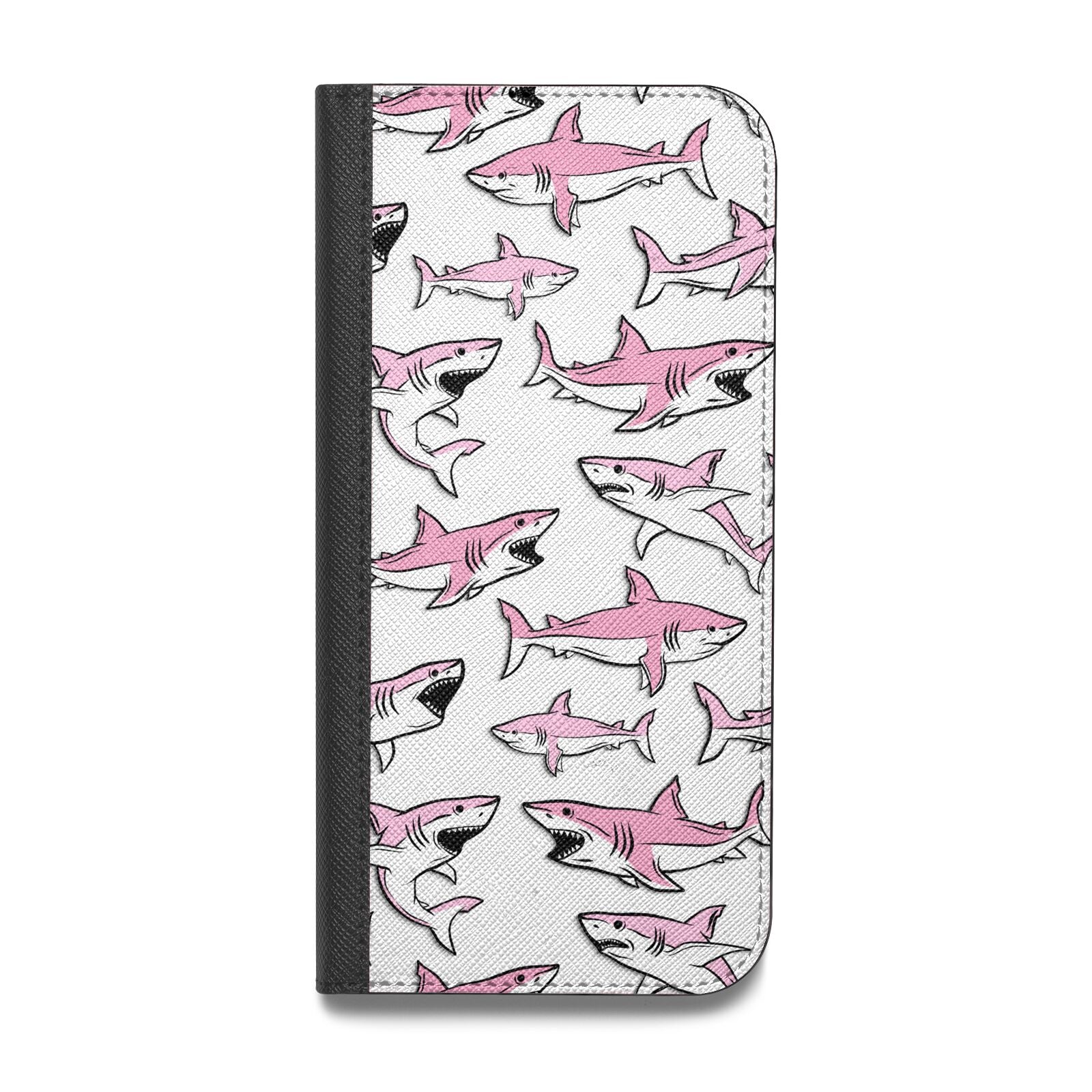 Pink Shark Vegan Leather Flip Samsung Case