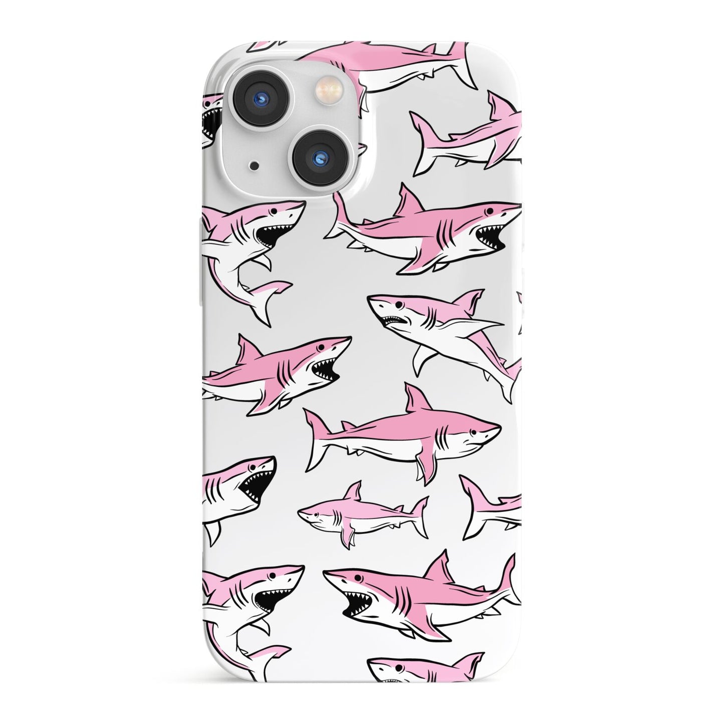 Pink Shark iPhone 13 Mini Full Wrap 3D Snap Case