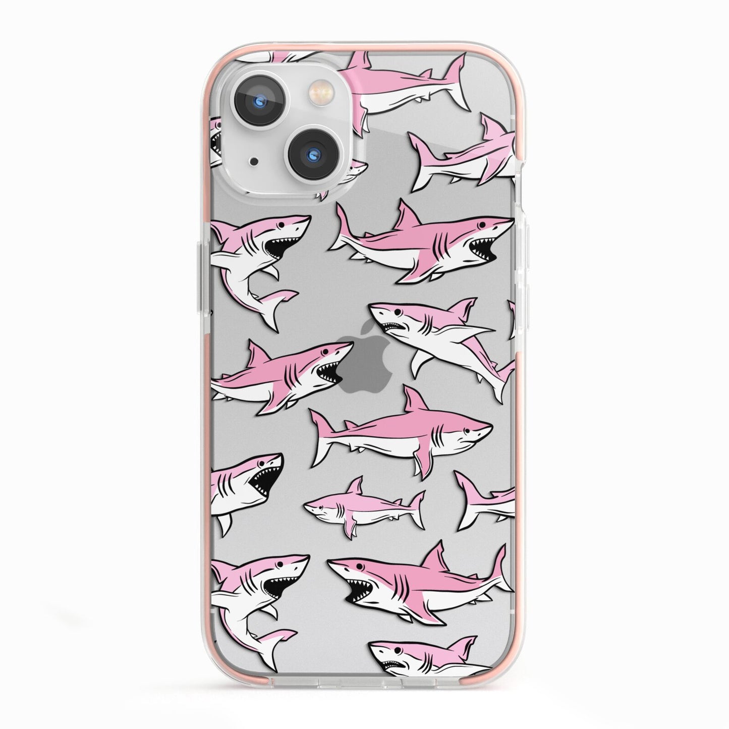 Pink Shark iPhone 13 TPU Impact Case with Pink Edges