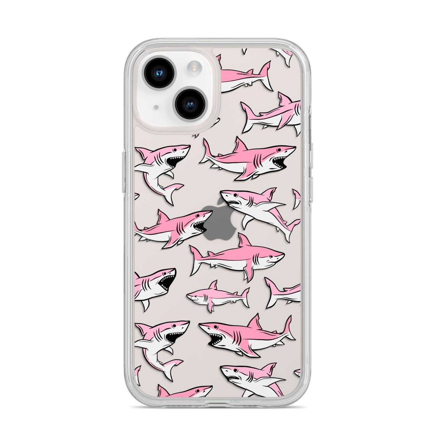 Pink Shark iPhone 14 Clear Tough Case Starlight