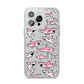 Pink Shark iPhone 14 Pro Max Glitter Tough Case Silver