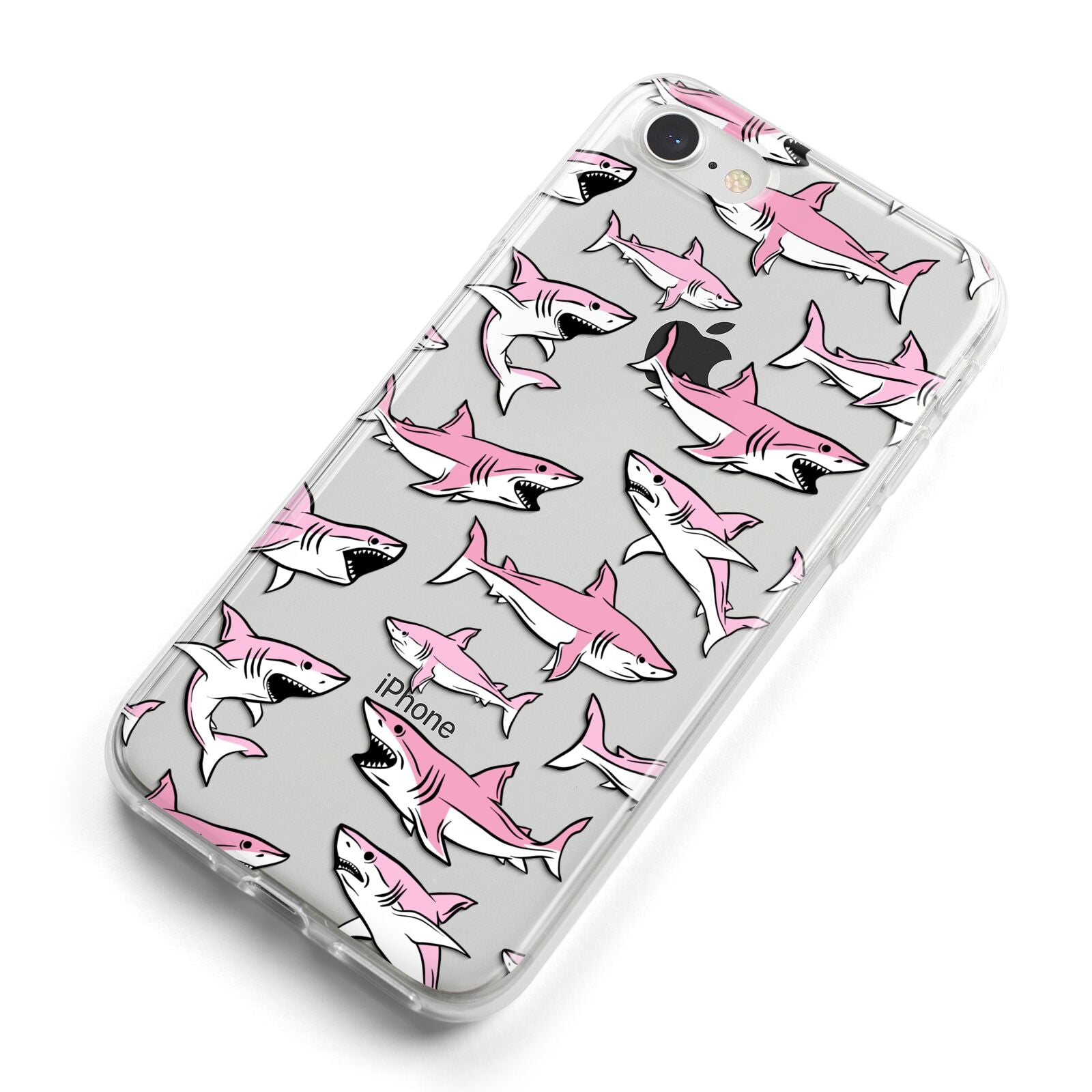 Pink Shark iPhone 8 Bumper Case on Silver iPhone Alternative Image