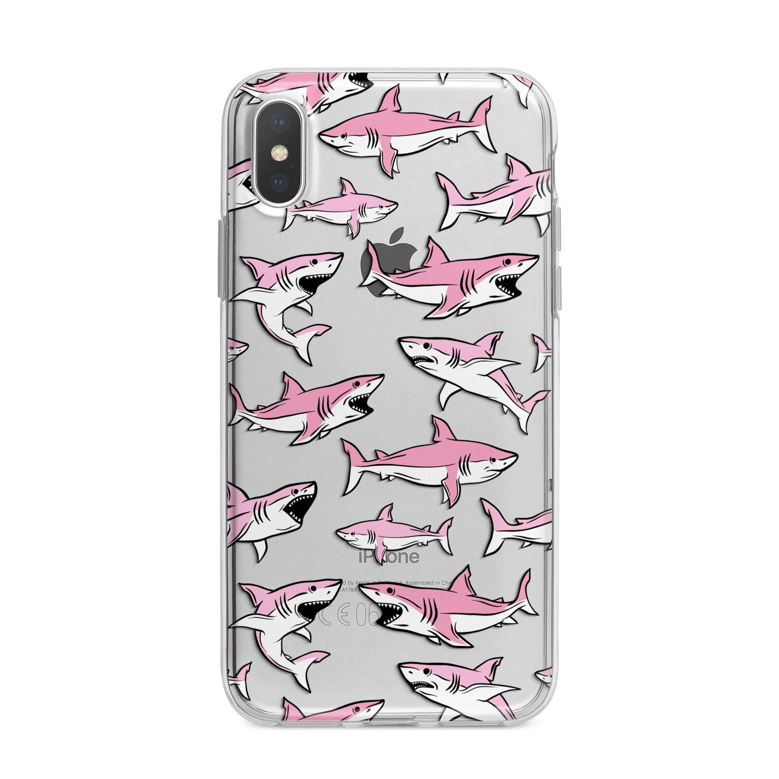 Pink Shark iPhone X Bumper Case on Silver iPhone Alternative Image 1