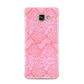 Pink Snakeskin Samsung Galaxy A3 2016 Case on gold phone
