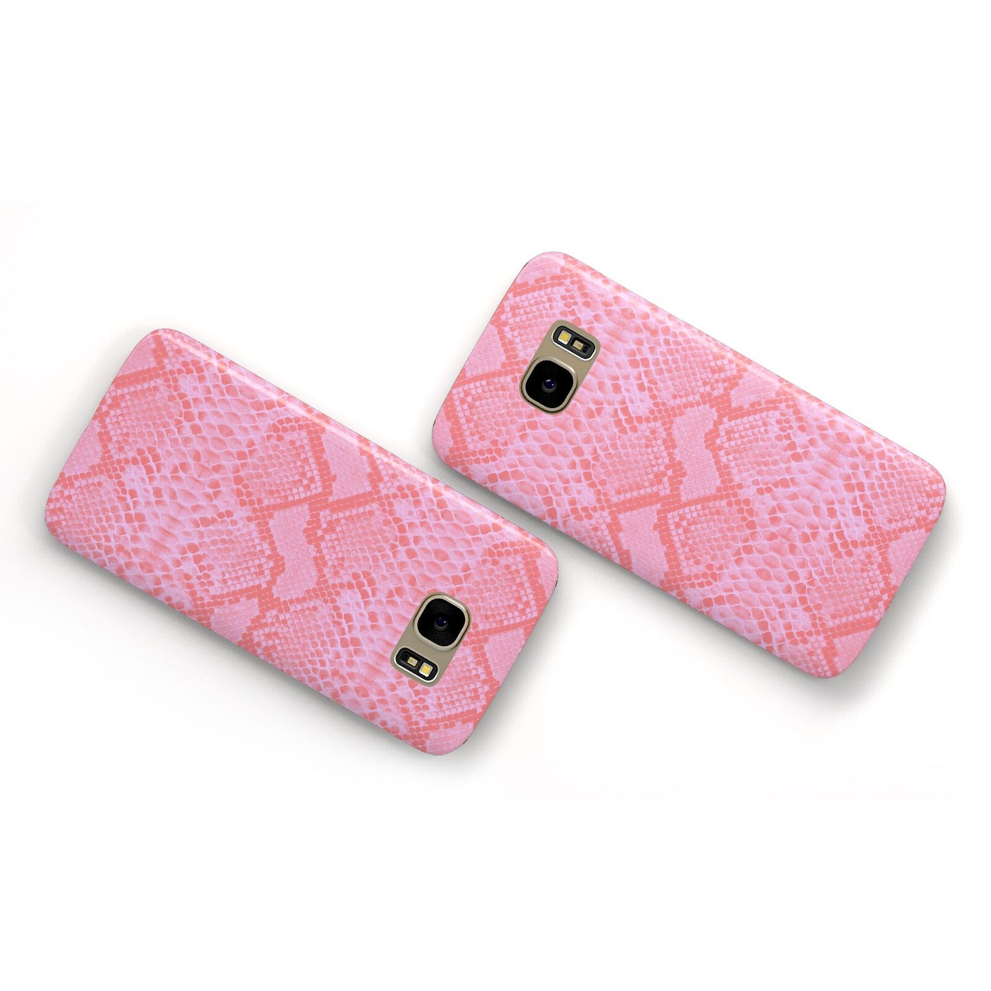 Pink Snakeskin Samsung Galaxy Case Flat Overview