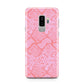 Pink Snakeskin Samsung Galaxy S9 Plus Case on Silver phone