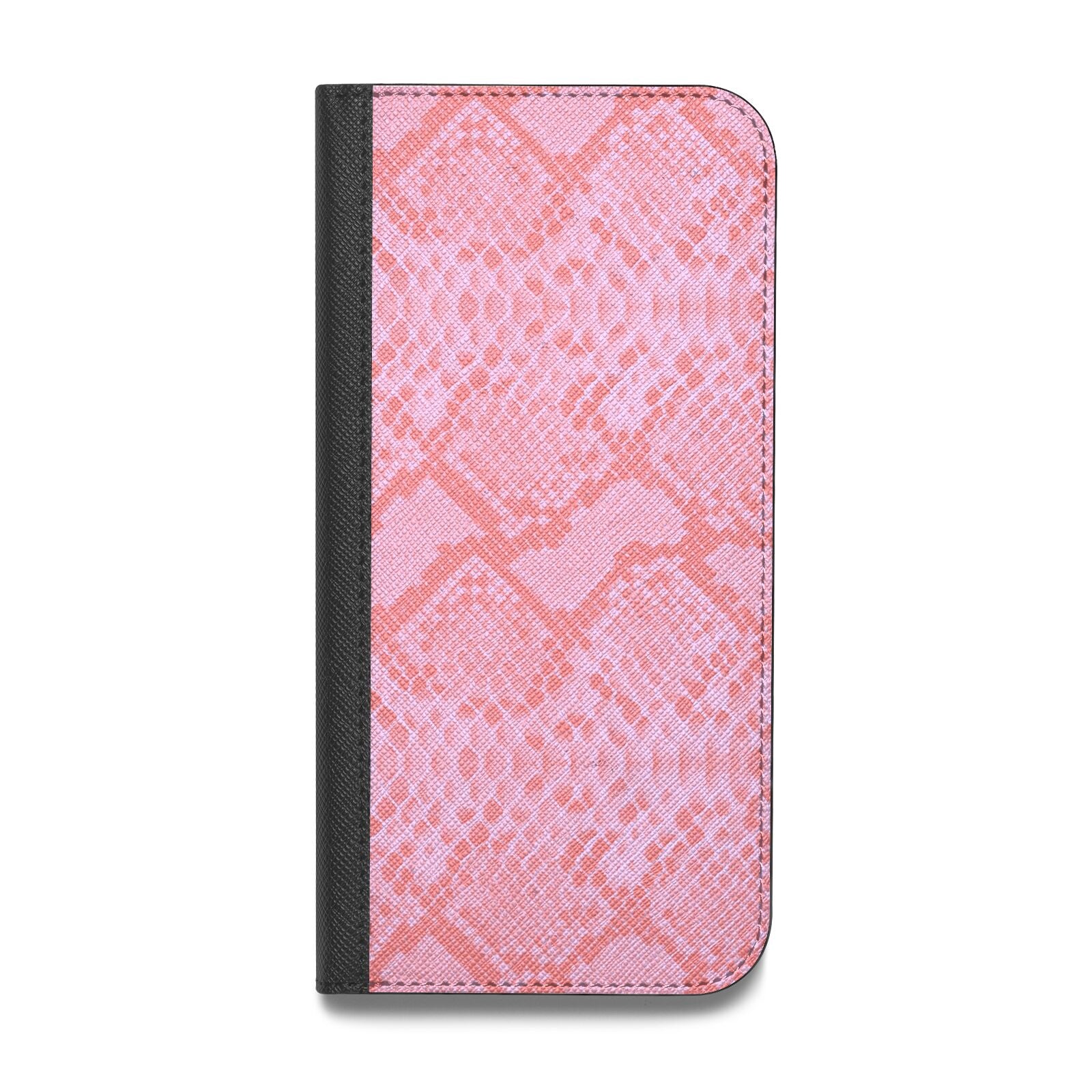 Pink Snakeskin Vegan Leather Flip Samsung Case
