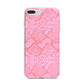 Pink Snakeskin iPhone 7 Plus Bumper Case on Silver iPhone