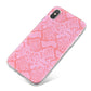 Pink Snakeskin iPhone X Bumper Case on Silver iPhone