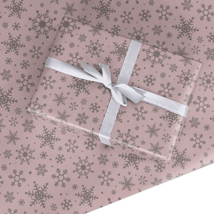 Pink Snowflake Custom Wrapping Paper