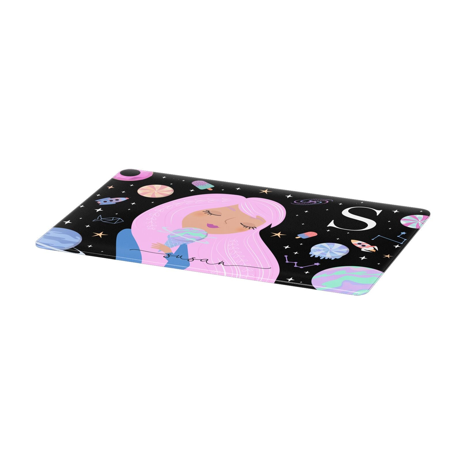 Pink Space Lady Personalised Apple MacBook Case Only