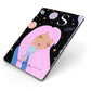 Pink Space Lady Personalised Apple iPad Case on Grey iPad Side View