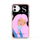 Pink Space Lady Personalised Apple iPhone 11 in White with Pink Impact Case