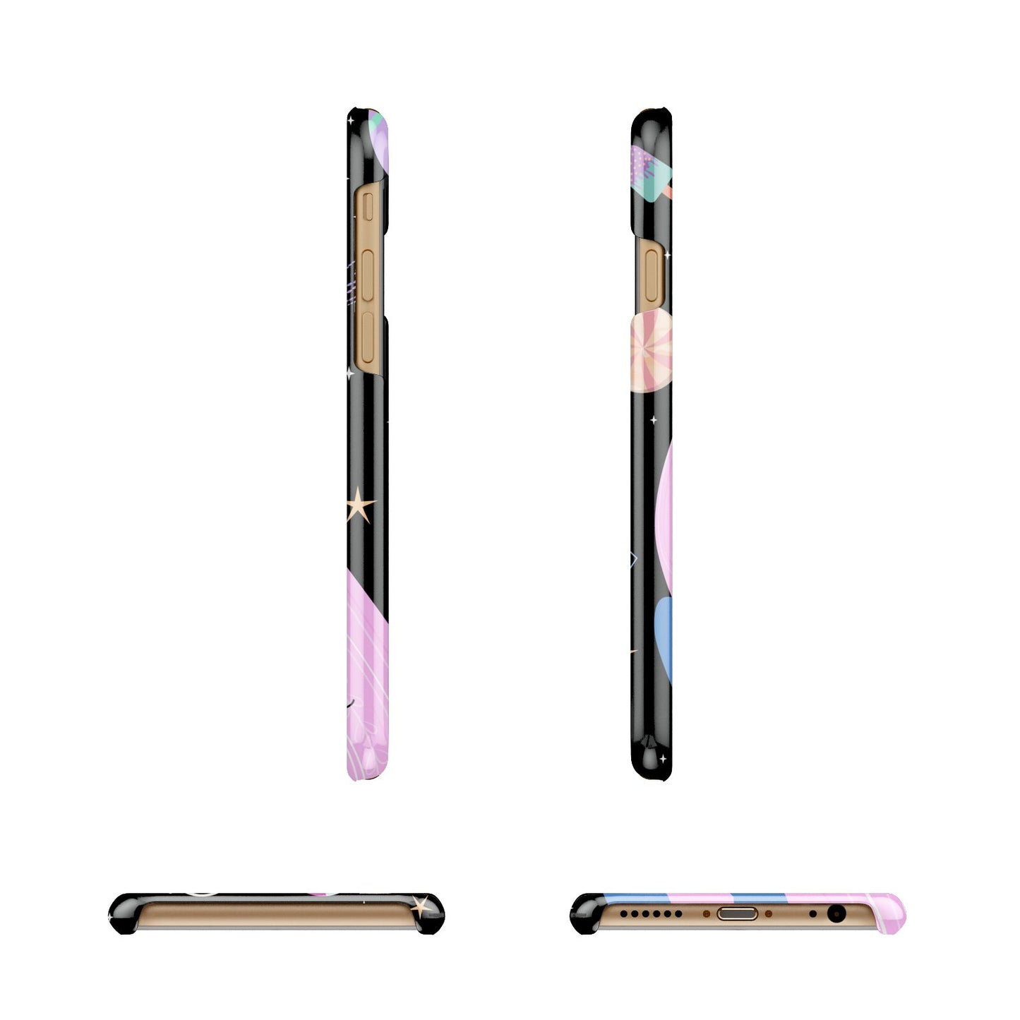 Pink Space Lady Personalised Apple iPhone 6 3D Wrap Snap Case Angled Images