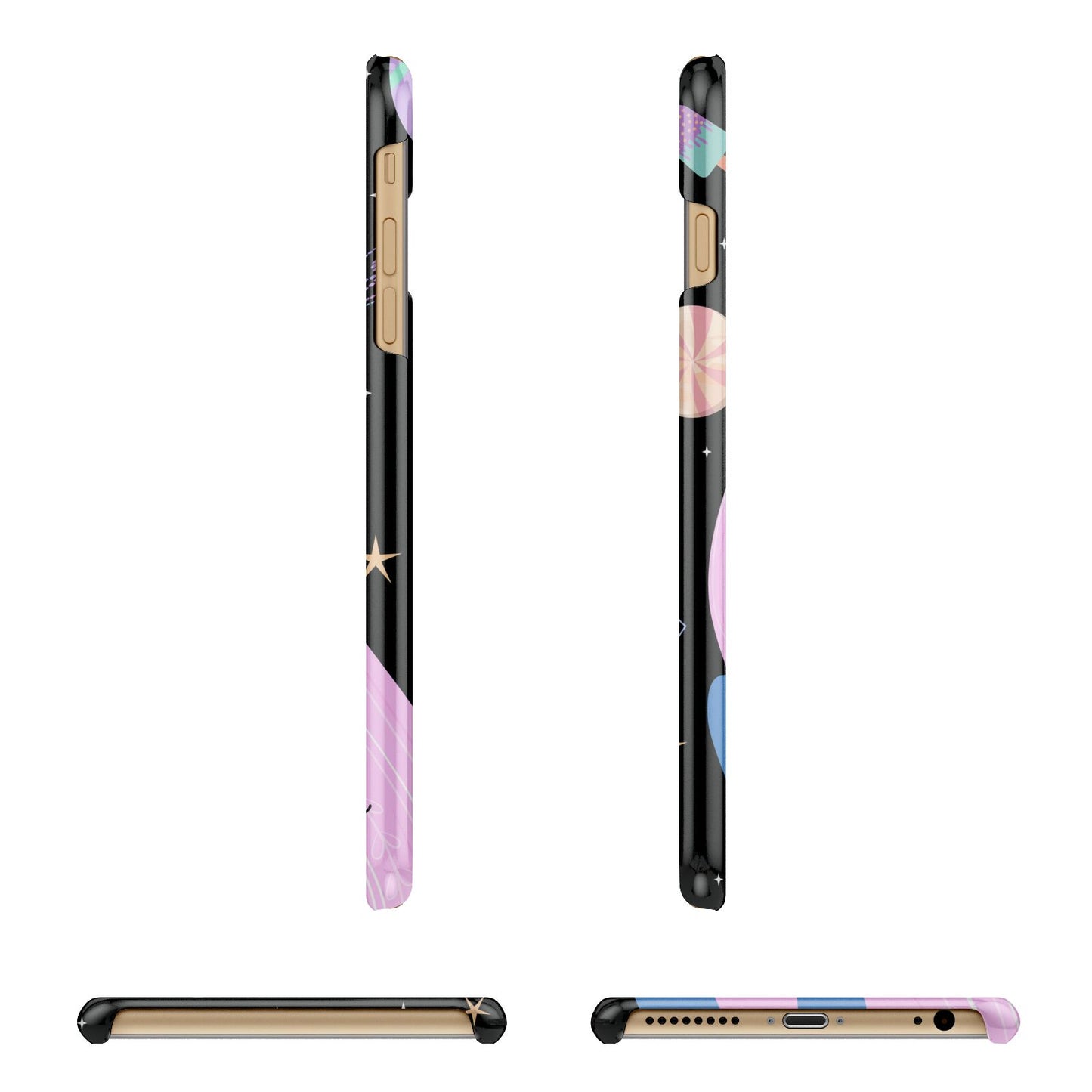 Pink Space Lady Personalised Apple iPhone 6 Plus 3D Wrap Snap Case Angled Images