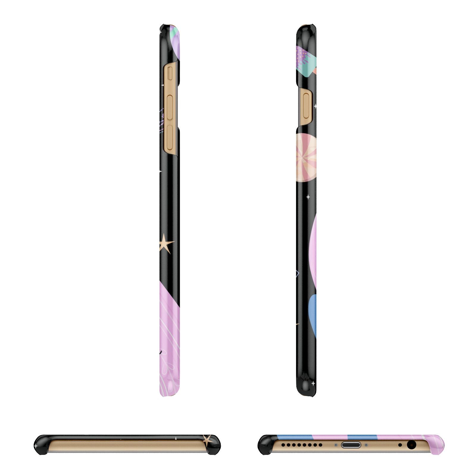 Pink Space Lady Personalised Apple iPhone 6 Plus 3D Wrap Snap Case Angled Images