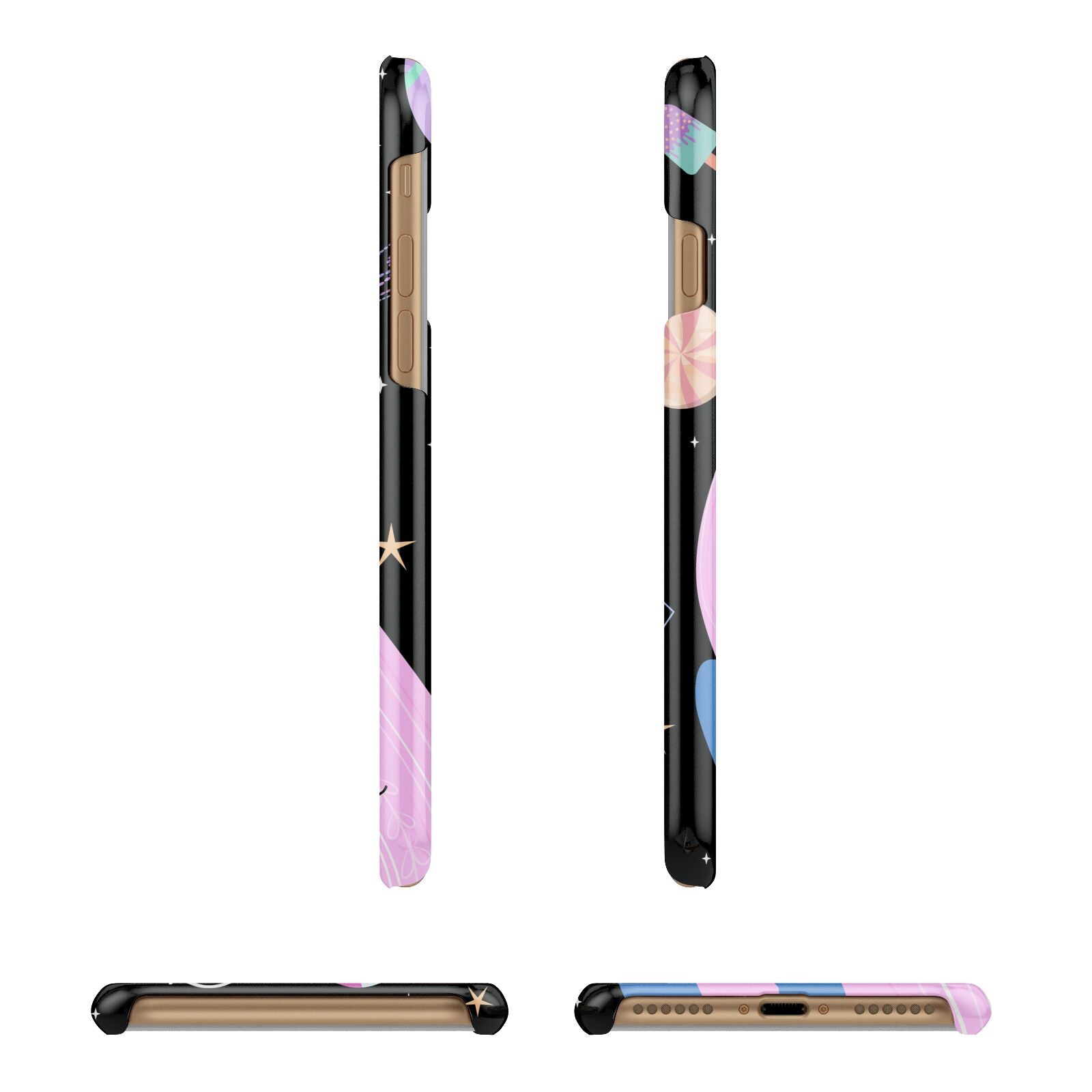 Pink Space Lady Personalised Apple iPhone 7 8 3D Wrap Snap Case Angled Images