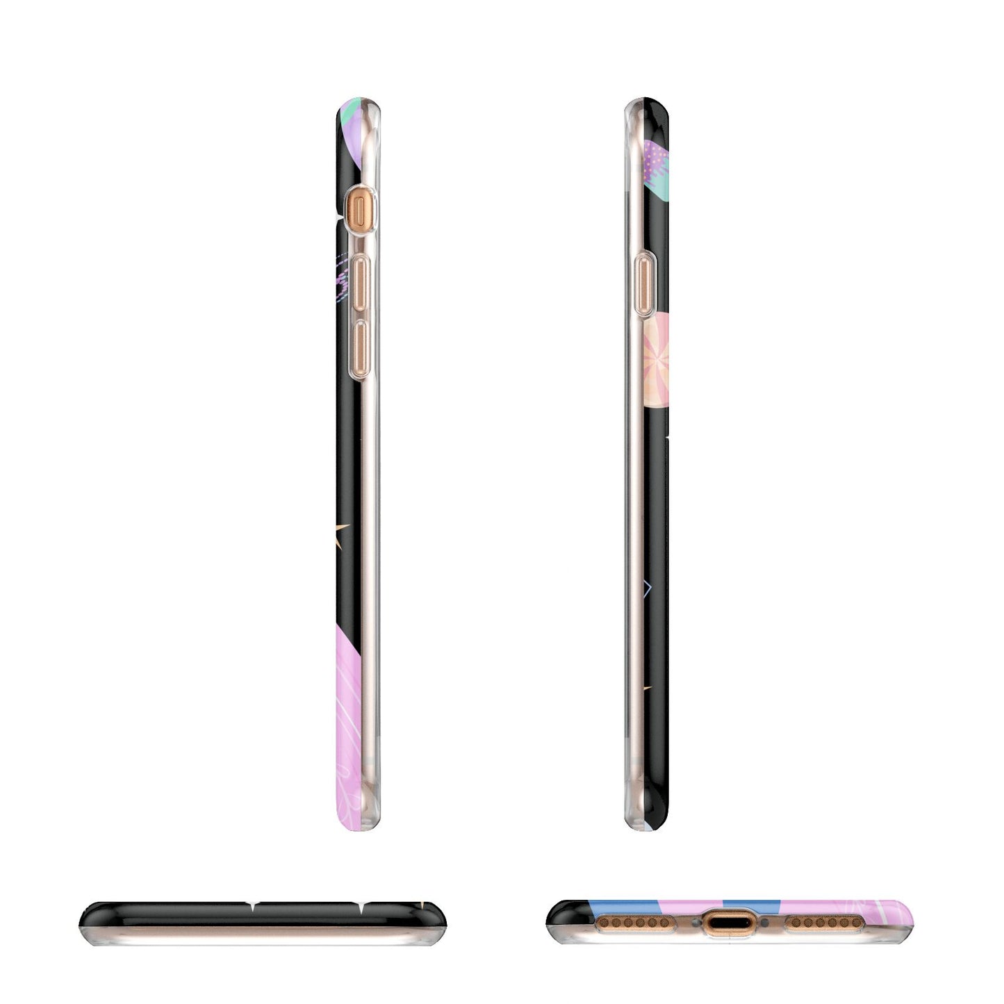 Pink Space Lady Personalised Apple iPhone 7 8 3D Wrap Tough Case Alternative Image Angles