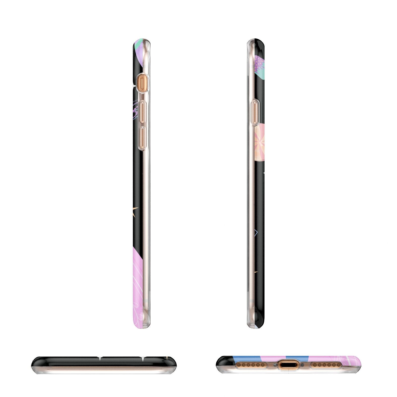 Pink Space Lady Personalised Apple iPhone 7 8 3D Wrap Tough Case Alternative Image Angles