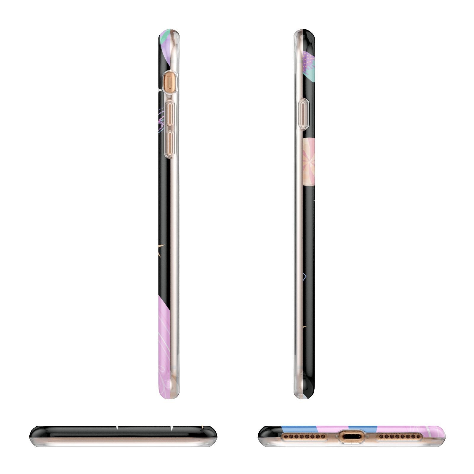 Pink Space Lady Personalised Apple iPhone 7 8 Plus 3D Wrap Tough Case Alternative Image Angles