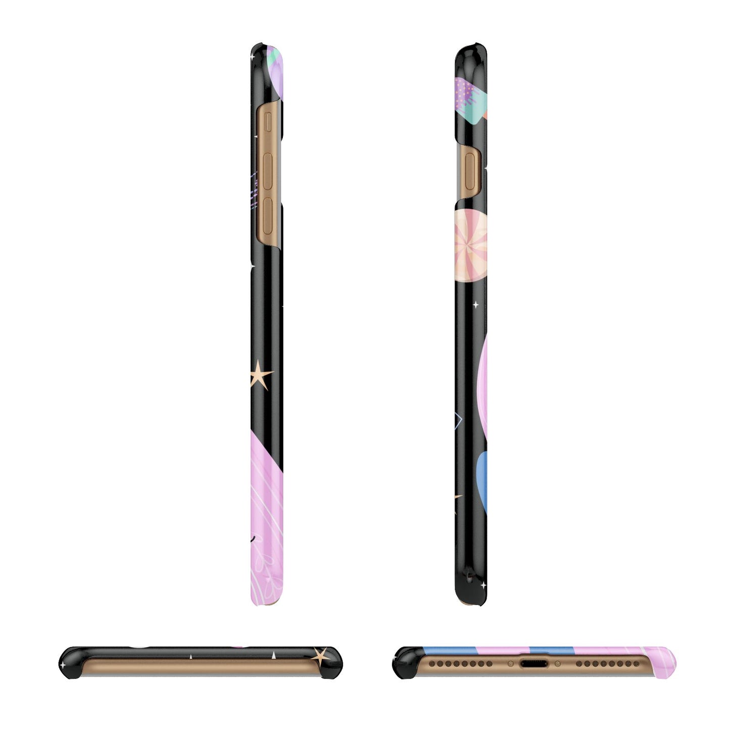 Pink Space Lady Personalised Apple iPhone 7 Plus 3D Wrap Snap Case Angled Images