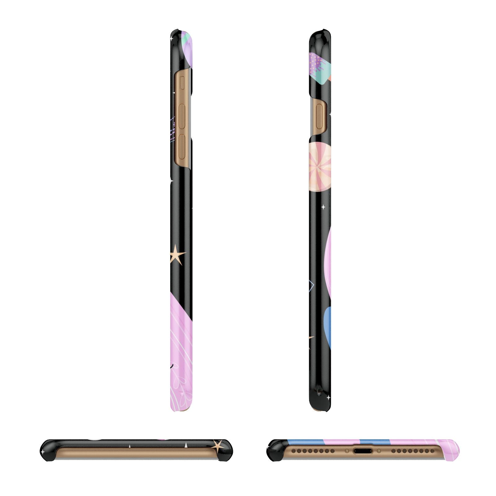 Pink Space Lady Personalised Apple iPhone 7 Plus 3D Wrap Snap Case Angled Images