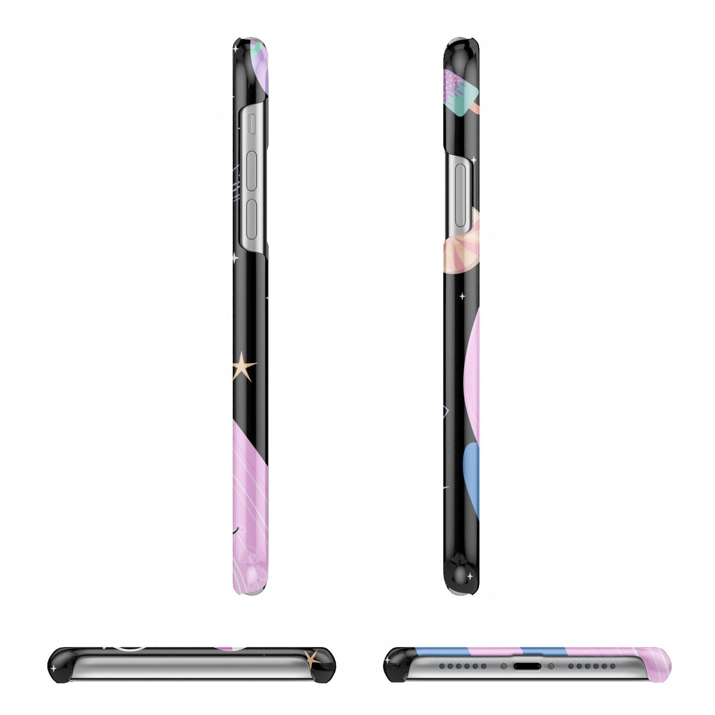 Pink Space Lady Personalised Apple iPhone XR 3D Wrap Snap Case Angled Images on White Phone