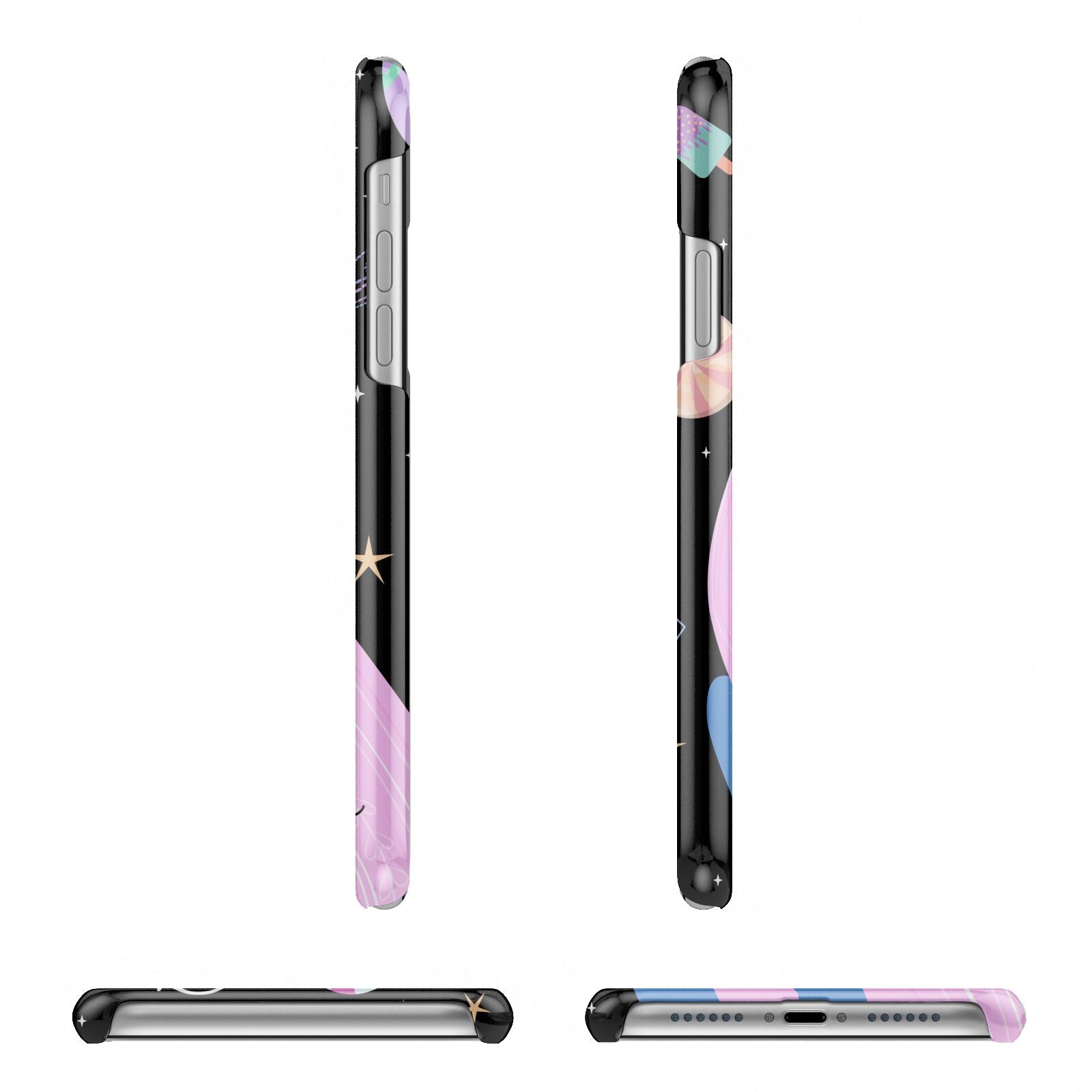 Pink Space Lady Personalised Apple iPhone XR 3D Wrap Snap Case Angled Images on White Phone