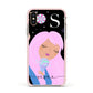 Pink Space Lady Personalised Apple iPhone Xs Impact Case Pink Edge on Gold Phone