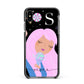 Pink Space Lady Personalised Apple iPhone Xs Max Impact Case Black Edge on Black Phone