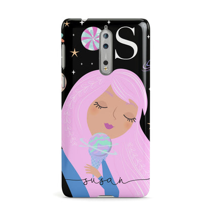 Pink Space Lady Personalised Nokia Case
