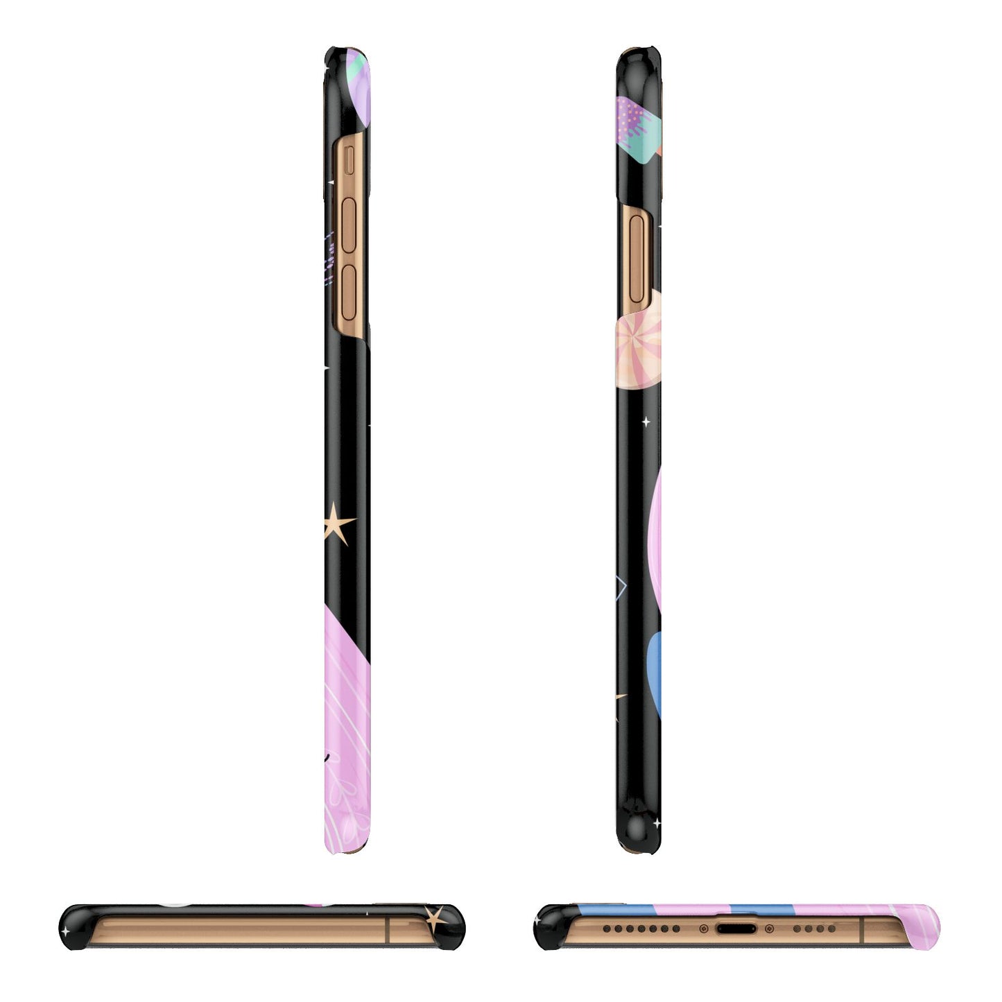 Pink Space Lady Personalised iPhone 11 Pro Max 3D Snap Case Angle Images