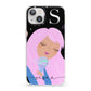 Pink Space Lady Personalised iPhone 13 Clear Bumper Case