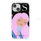 Pink Space Lady Personalised iPhone 13 Mini Clear Bumper Case