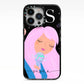 Pink Space Lady Personalised iPhone 13 Pro Black Impact Case on Silver phone